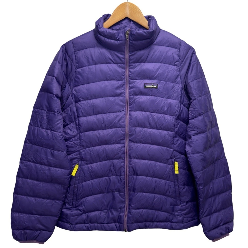 Patagonia Kids Puff Jacket Purple with Yellow Accents